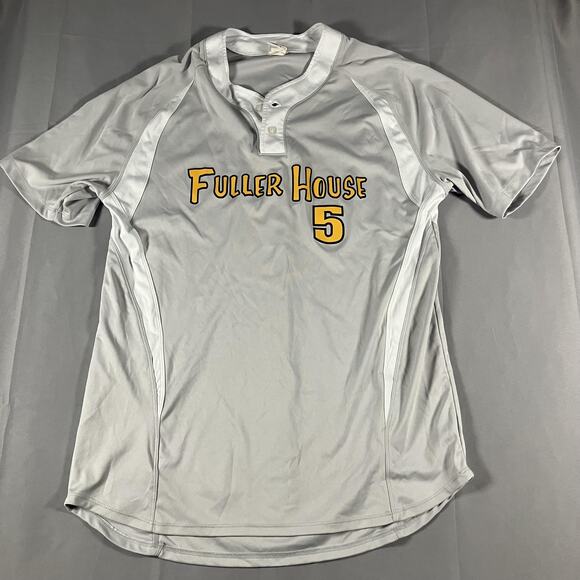 Fuller House Shirt Mens Large Softball Baseball Jersey A4 Button Up Athletic - Picture 1 of 9